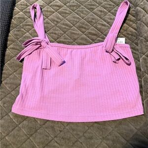 Anthropologie Pink Ribbed Crop Top size medium